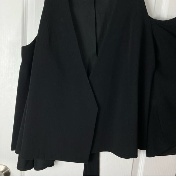 ALEXIS Blazer Jacket Kimono XL Black Wrap Tie Cut-Out Bell-Long-sleeve Lined - Picture 8 of 16